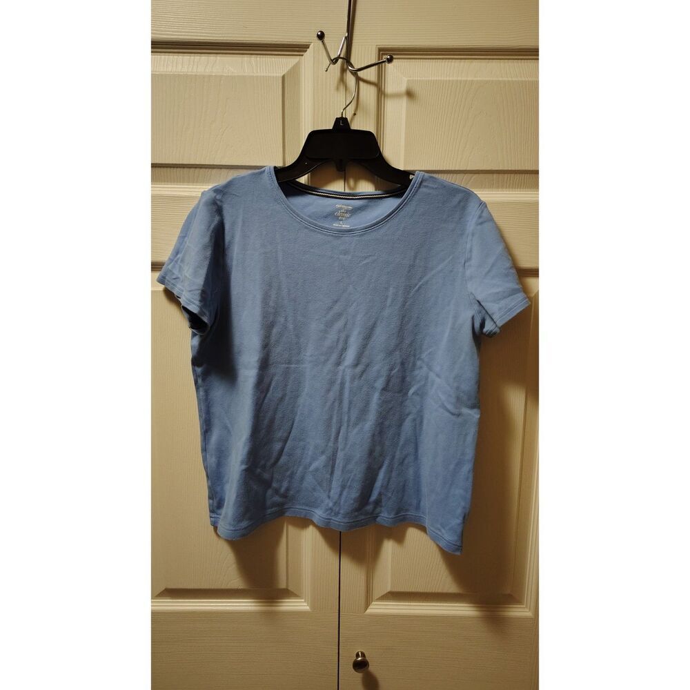 Croft & Barrow Bundle of 2 The Classic Tee Soft Blue Short Sleeve Crewneck Large